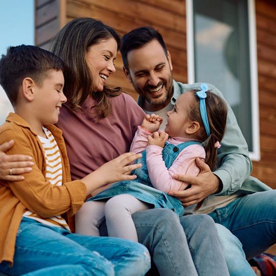 Happy family having fun while spending a day together.